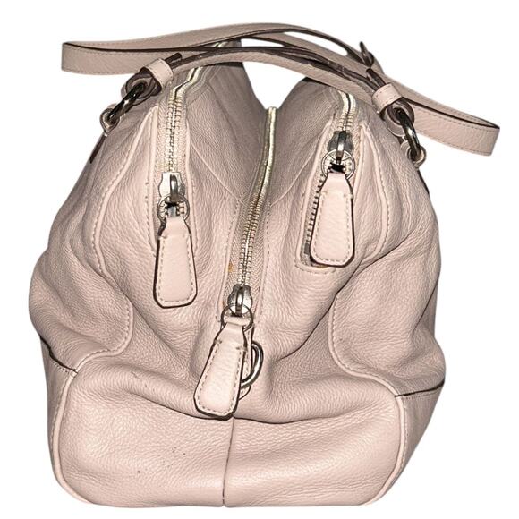 Coach 3 Zip Vermillion Gray Leather Purple Lining Katheryn Satchel Bag F31324 - Picture 4 of 11